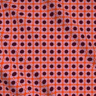 Meterware Blumen Punkte Orange