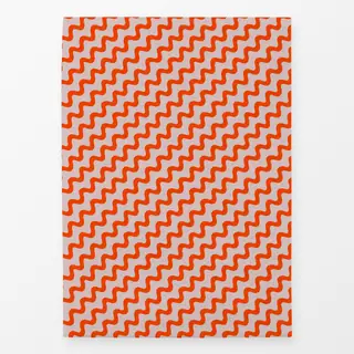 Geschirrtücher Wellenmuster Beige Orange