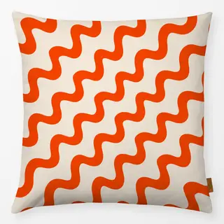 Kissen Wellenmuster Beige Orange