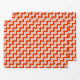 Tischset Wellenmuster Beige Orange