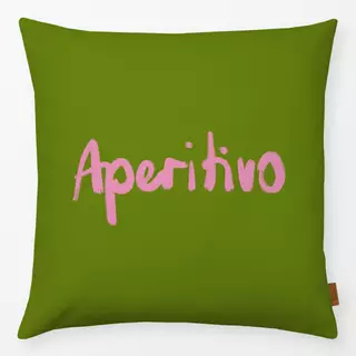 Kissen Aperitivo Typo Grün Pink