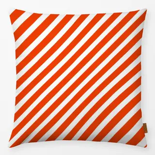 Kissen Diagonale Streifen Rot