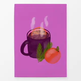 Geschirrtücher Glühwein Aquarell Pink