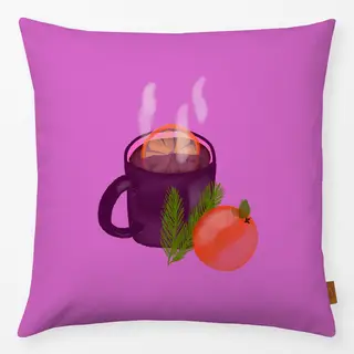 Kissen Glühwein Aquarell Pink