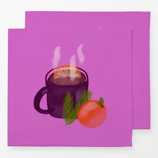 Servietten Glühwein Aquarell Pink