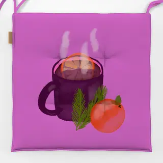 Sitzkissen Glühwein Aquarell Pink