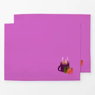 Tischset Glühwein Aquarell Pink