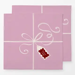 Servietten Geschenk Schleife romantisch Rosa