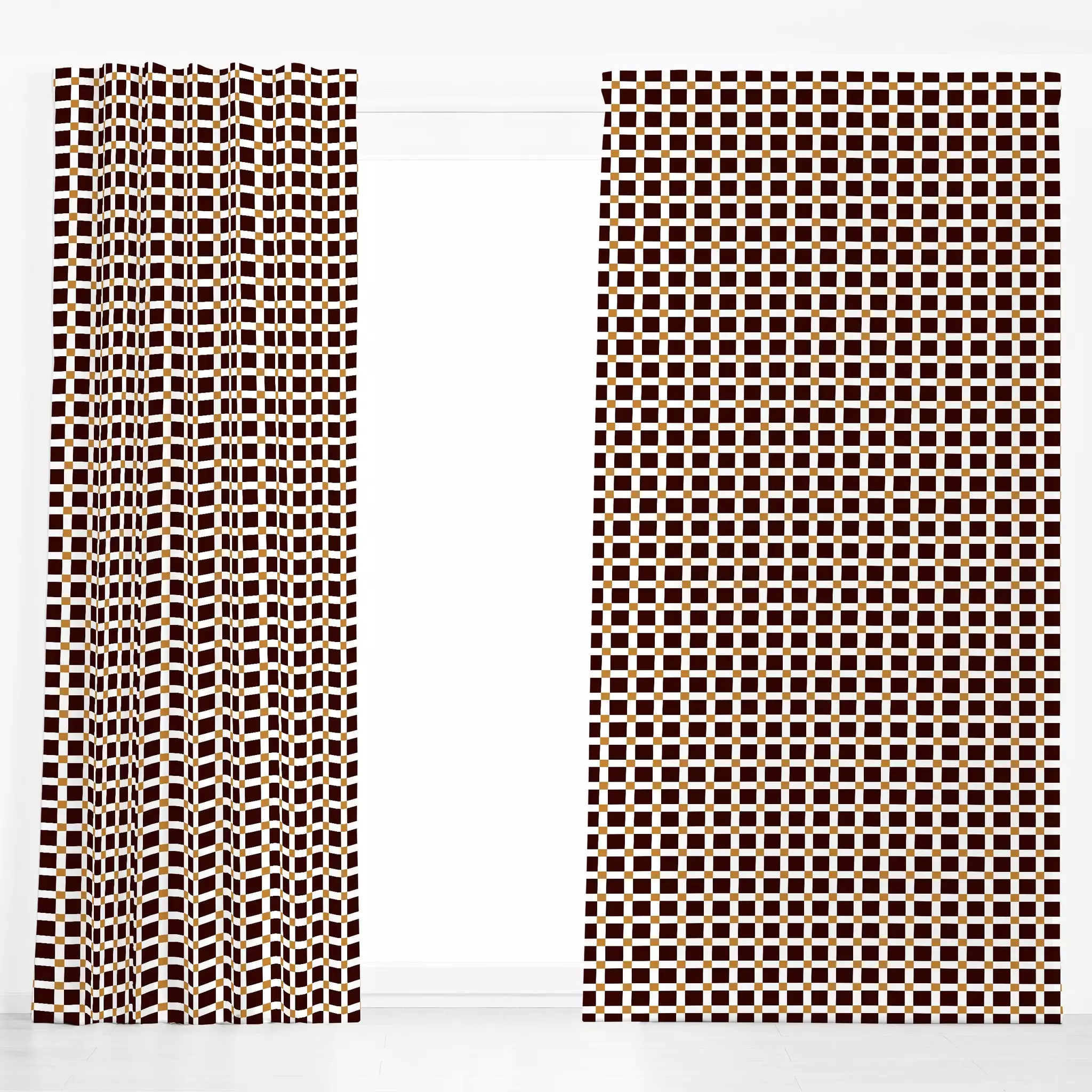 Dekovorhang Karo Pattern Herbst - Symbole & Muster - von „Sophie Augustin Illustration"; Muster, Karo, Herbst, Herbstdeko, k...