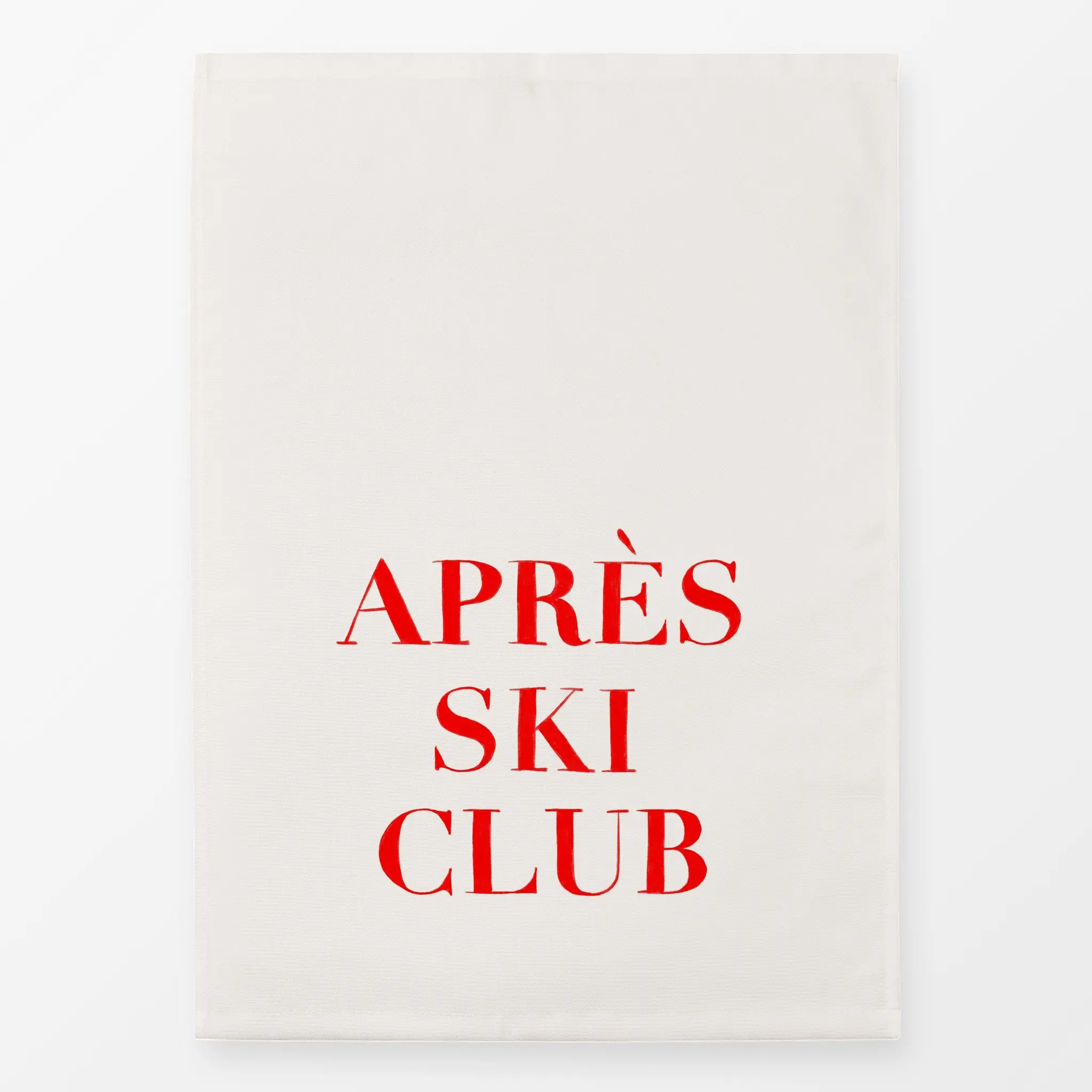 Geschirrtücher Aprés Ski Club Rot Beige - Sprüche & Schriftzüge, Winter - von „Sophie Augustin Illustration"; Ski, Winter, t...