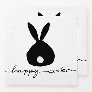 Servietten Hase Happy Easter Weiß