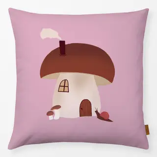 Kissen Pilz Haus Rosa