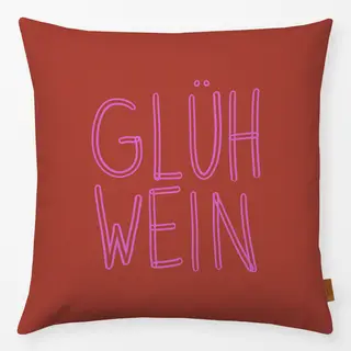 Kissen Glühwein Typo Braunorange