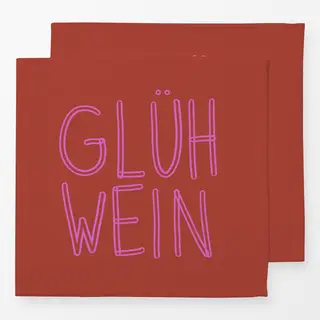 Servietten Glühwein Typo Braunorange