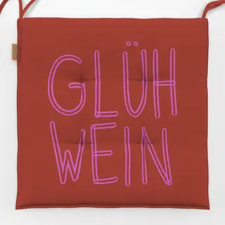 Sitzkissen Glühwein Typo Braunorange