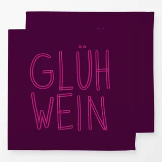 Servietten Glühwein Typo Lila