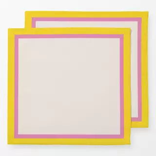 Servietten Rahmen Gelb Pink