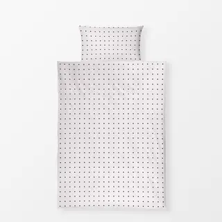 Bettwäsche Polkadots Raster Schwarz