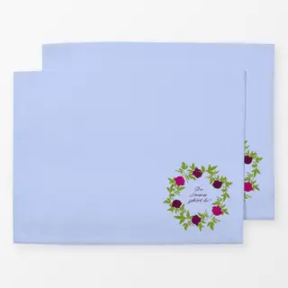 Tischset Rosenkranz Typo Blau