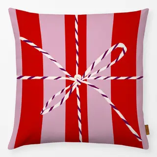 Kissen Geschenk Streifen Rot Pink Schleife