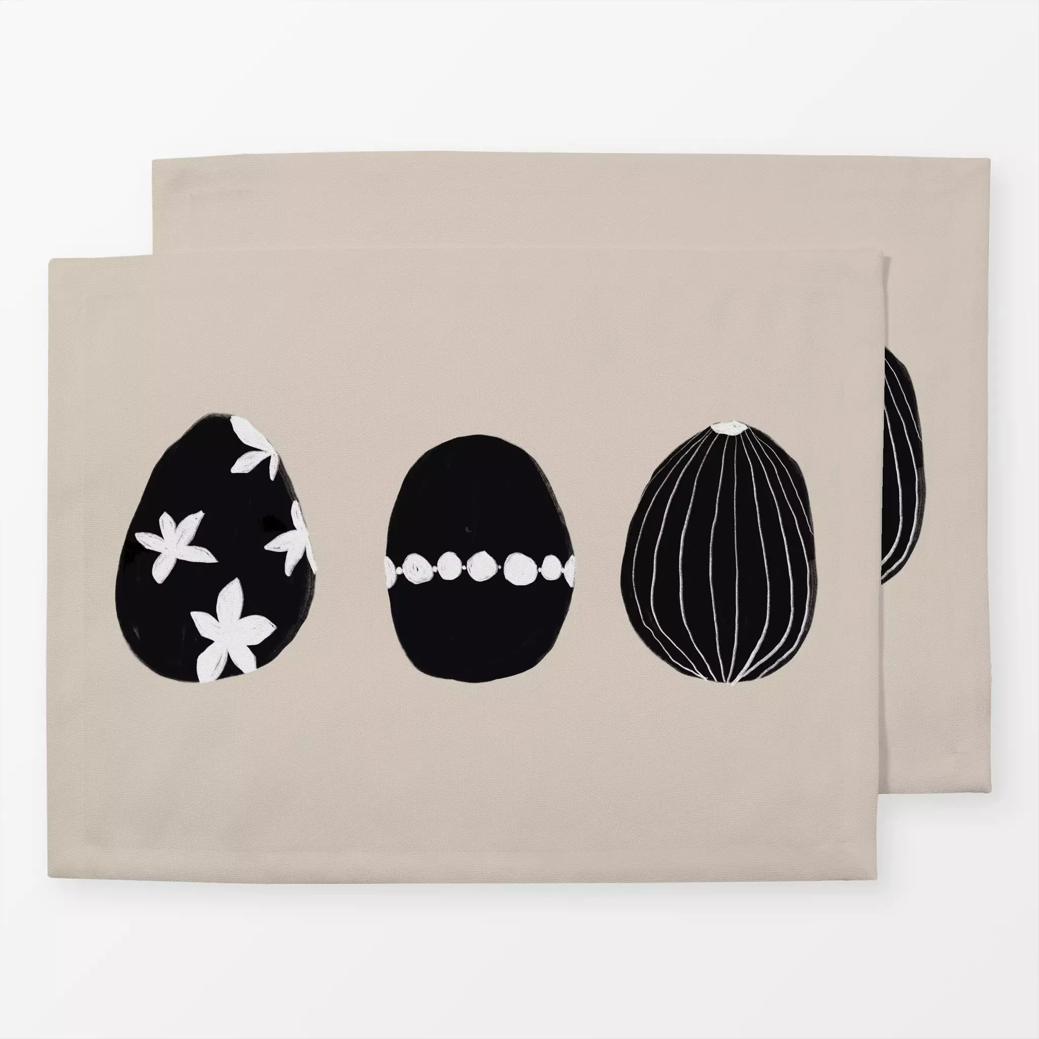 Tischset 3 Ostereier Beige - Frühling, Anlässe - von „Sophie Augustin Illustration"; Ostern, Ostereier, Ostermotiv