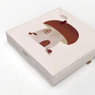 Bodenkissen Pilz Haus Beige