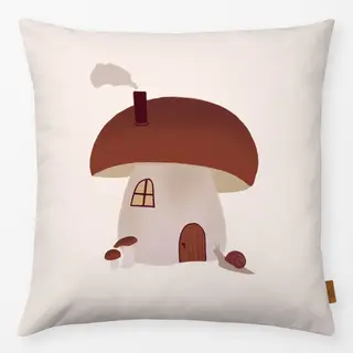 Kissen Pilz Haus Beige