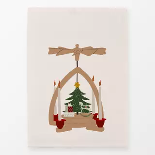 Geschirrtücher Weihnachtspyramide Beige