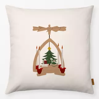 Kissen Weihnachtspyramide Beige