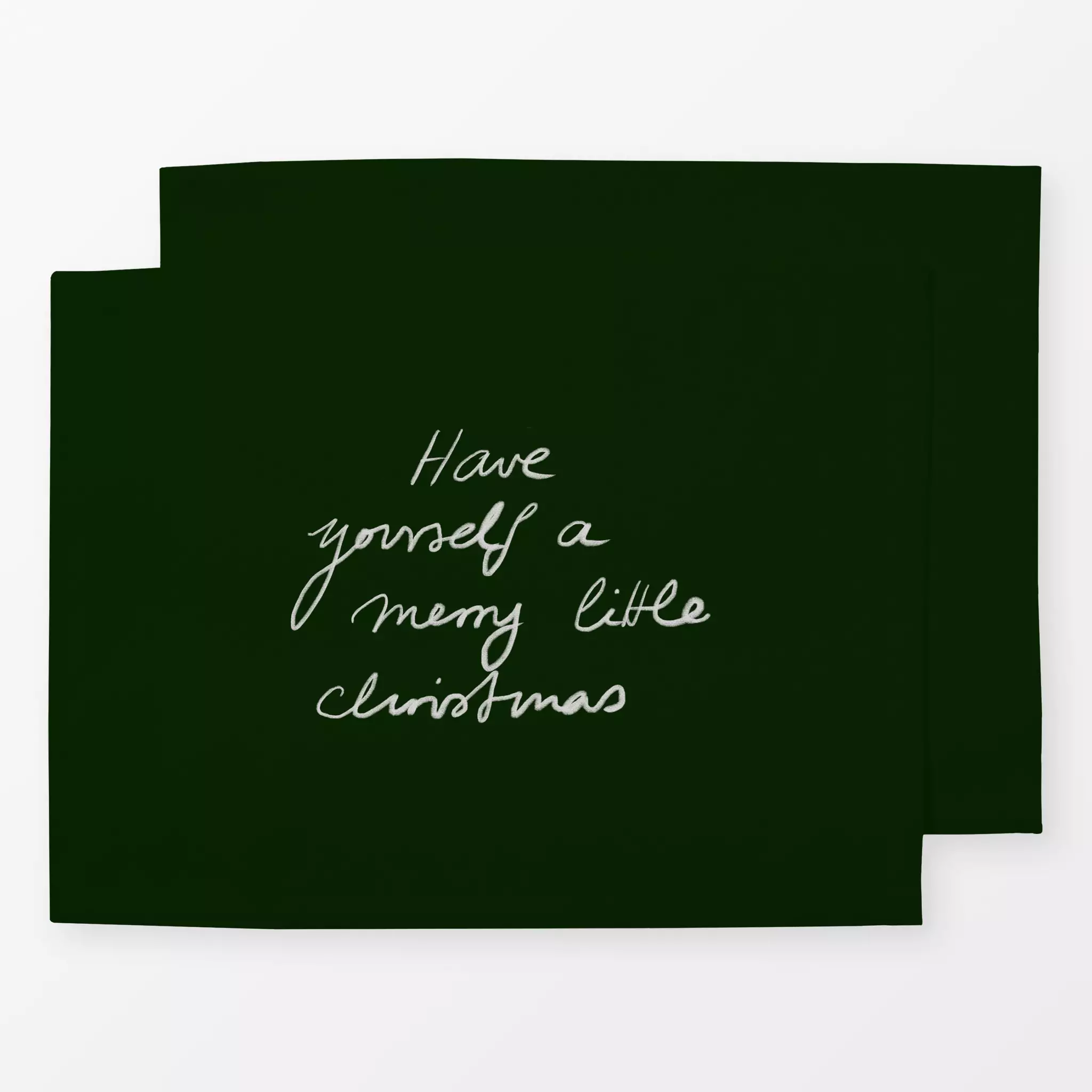Tischset merry little christmas Grün - Sprüche & Schriftzüge, Weihnachten - von „Sophie Augustin Illustration"; Merry Christ...