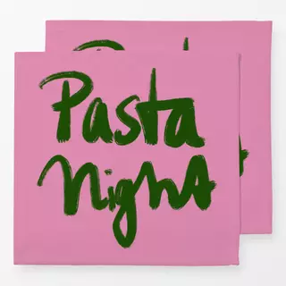 Servietten Pasta Night Pink Grün