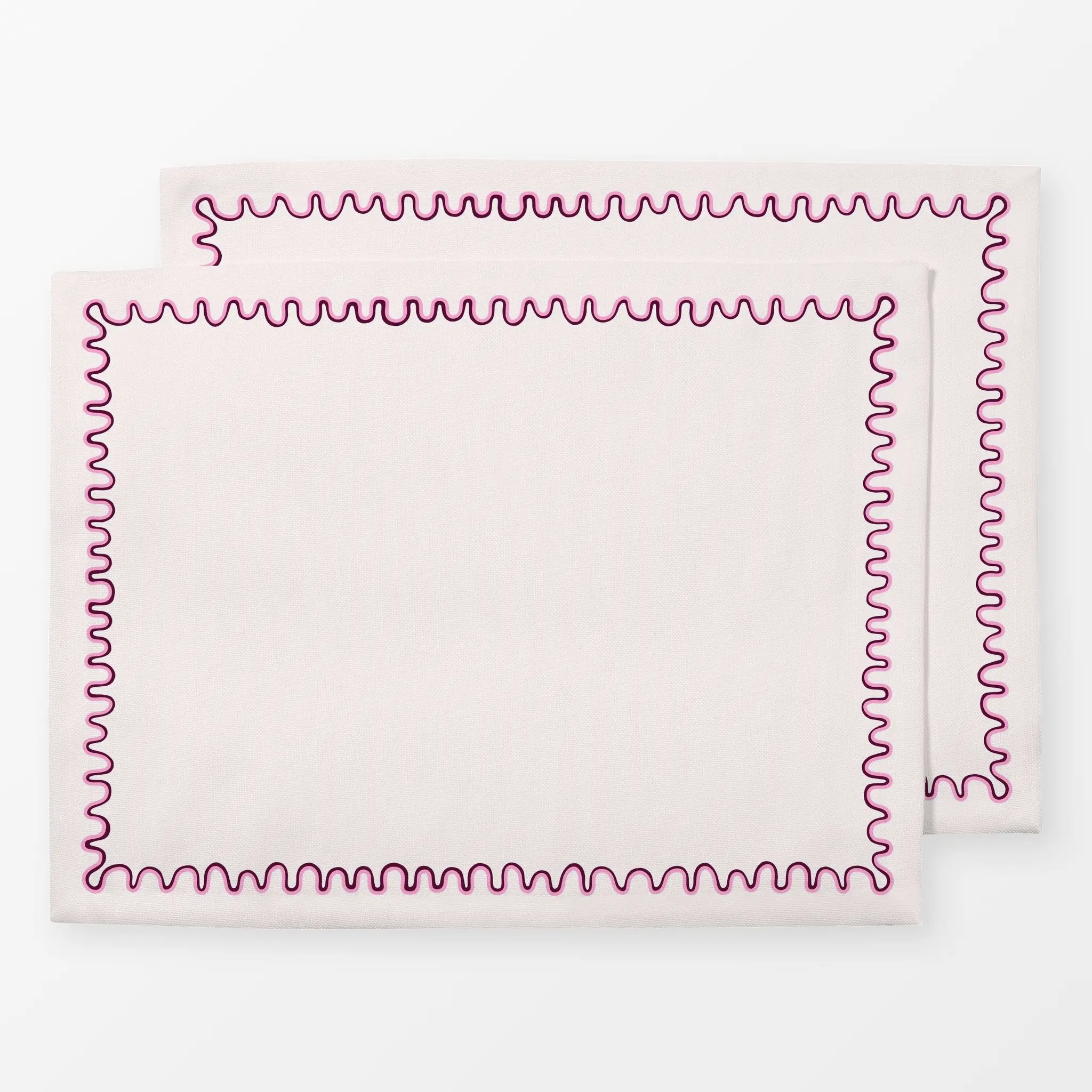 Tischset Welle Burgundy Pink, gemustert, von Sophie Augustin Illustration