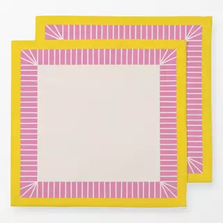 Servietten Streifen Gelb Pink