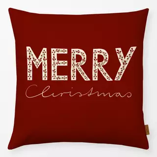 Kissen Merry Christmas Rot Beige