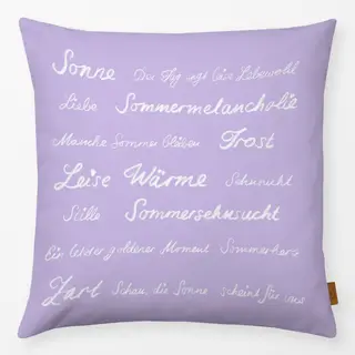 Kissen Typo Deutsch Lila