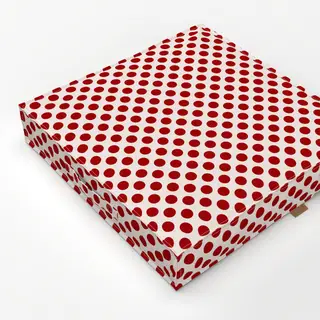 Bodenkissen Polkadots Rot Beige