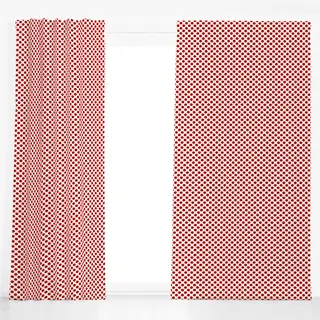Dekovorhang Polkadots Rot Beige