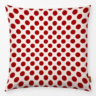 Kissen Polkadots Rot Beige