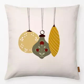 Kissen Weihnachtskugeln Beige