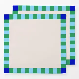 Servietten Karo Grün blau