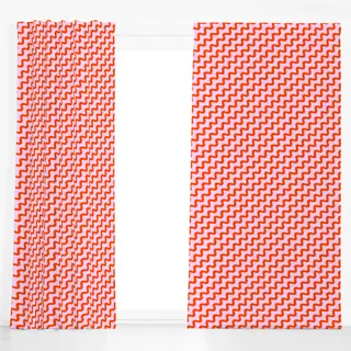 Dekovorhang Wellenmuster Pink Orange