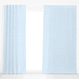 Dekovorhang Karomuster Blau