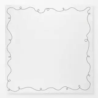 Tischdecke Perlenkette Rahmen Beige
