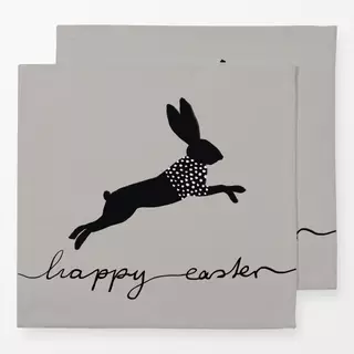 Servietten Osterhase Happy Easter Grau