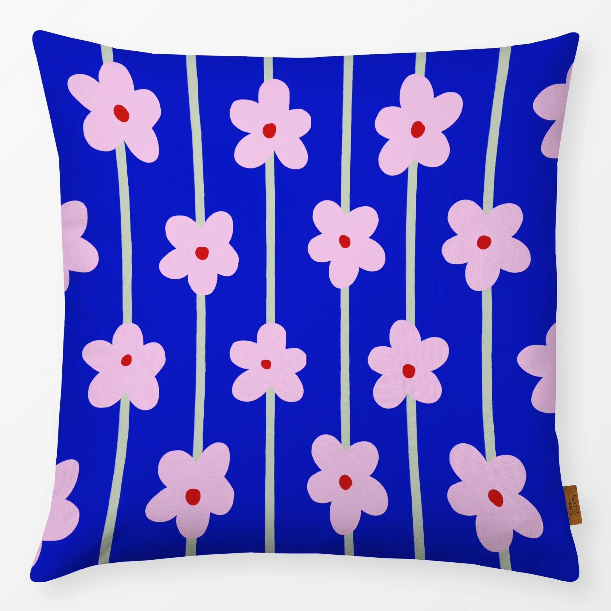 Kissen Kissen Blumenmuster Blau