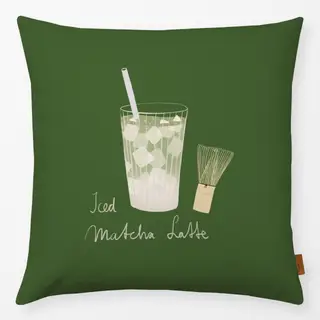 Kissen Iced Matcha Latte Dunkelgrün