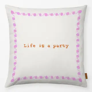 Kissen Life is a party Punkterand
