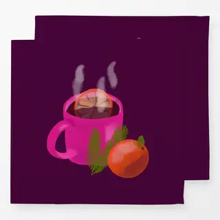 Servietten Glühwein Aquarell Lila