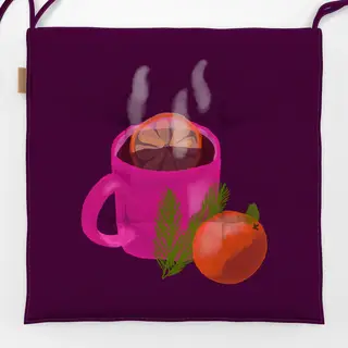 Sitzkissen Glühwein Aquarell Lila