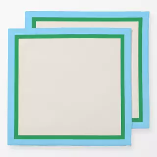 Servietten Rahmen Hellblau Grün